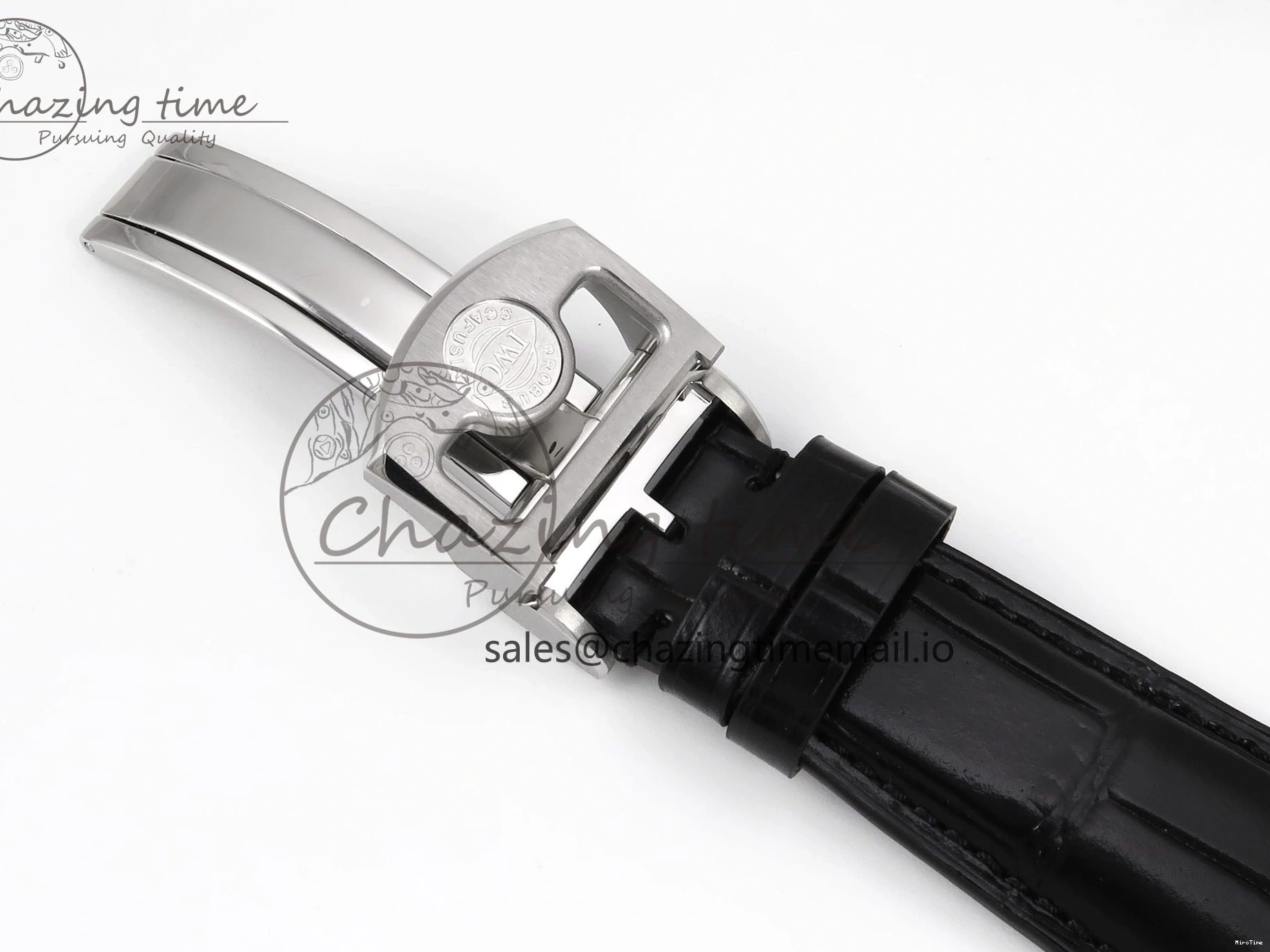 MIROTIME 0214 OnTrend Portugieser Automatic 42mm SS APSF 1:1 Best Edition White RG Dial on Black Leather Strap A 7010